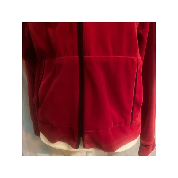 St. John Bay Red Hooded Full Zipper - Picture 3 of 10